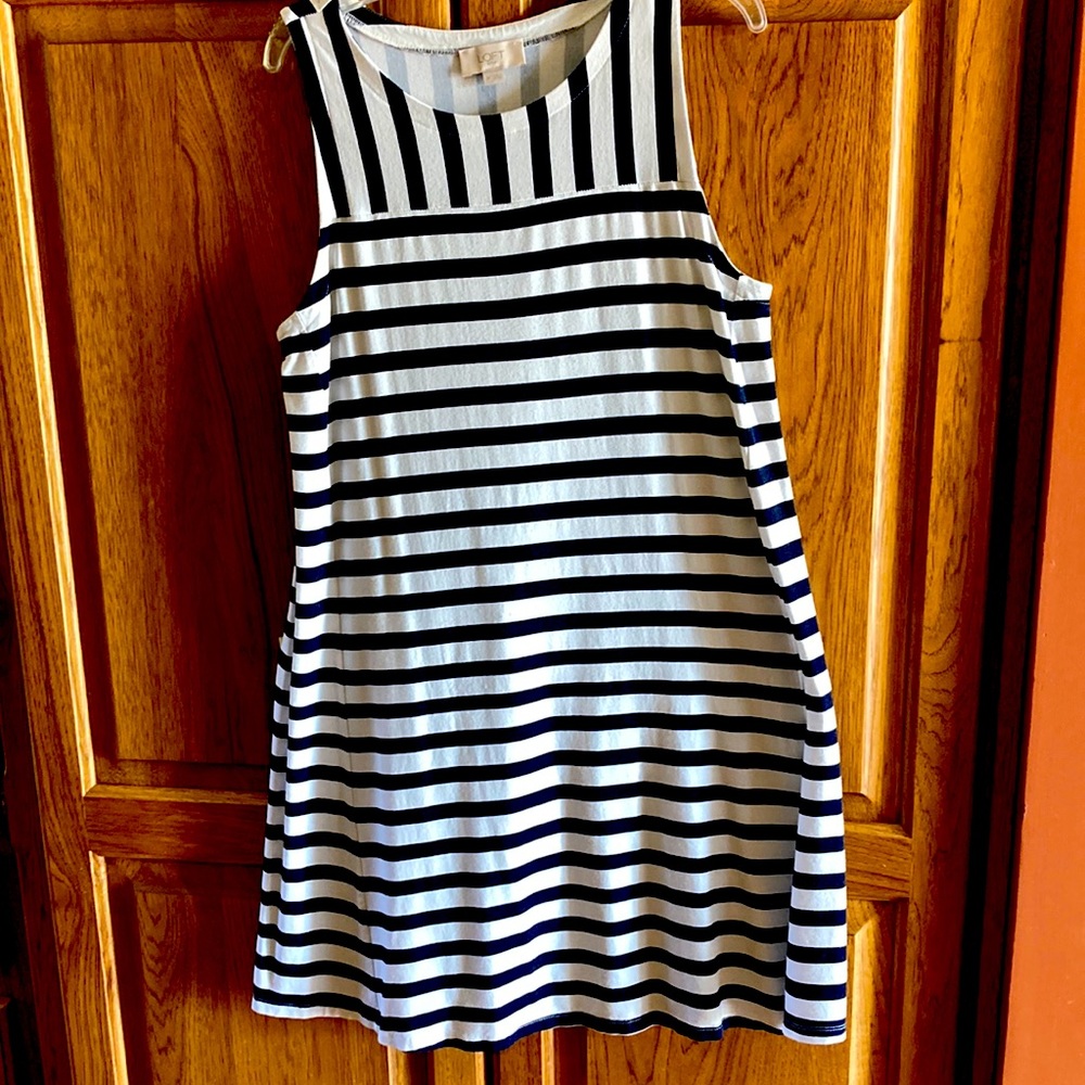 Loft navy and white dress